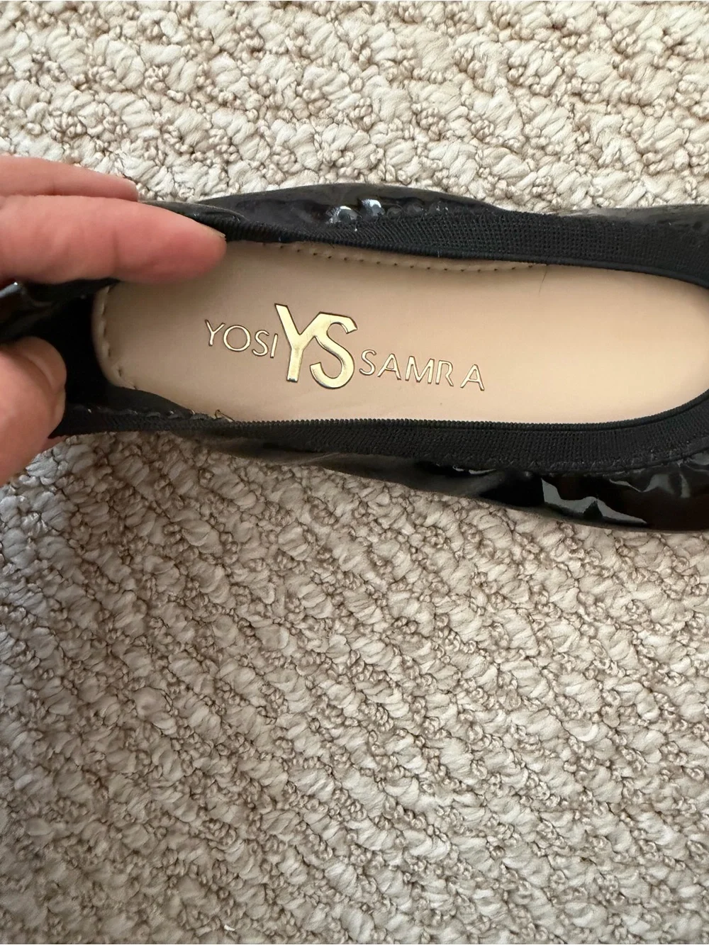 Yosi Samra Girls' Black Patent Moccasin Flats